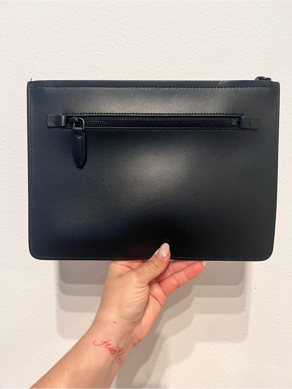 Salvatore Ferragamo Black Leather Wristlet Clutch - Picture 2 of 7